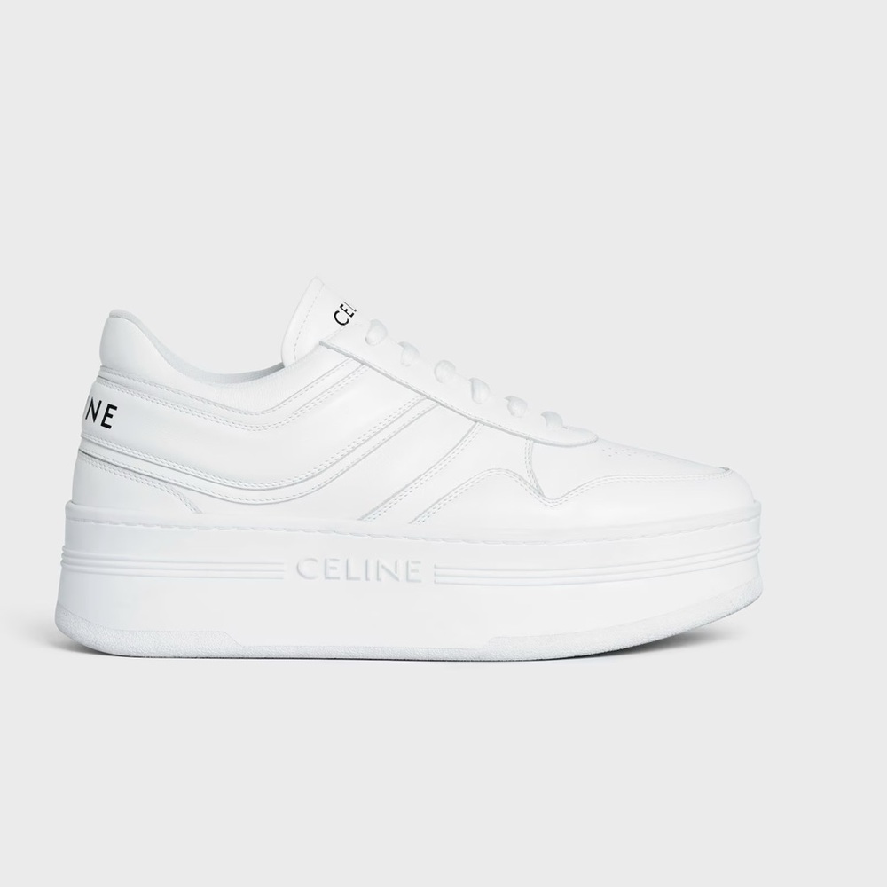 Celine BLOCK SNEAKERS WITH WEDGE OUTSOLE IN CALFSKIN size 38